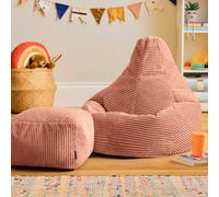 Icon Kids High Back And Footstool, Jumbo Cord, Dawn Pink