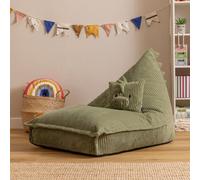 Icon Kids Dexter Dinosaur Lounger And Cushion Bundle Jumbo Cord Lounger, Sage Green