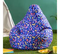 Icon Kids Highback Beanbag Confetti Print Blue