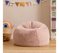 Icon Kids Kingston Rabbit Faux Fur Classic Dome Bean Bag, Rose Pink