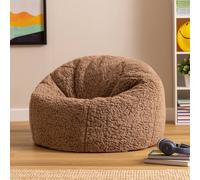 icon Kids Kingston Teddy Berber Fleece Classic Dome Bean Bag in Brown | Size: Medium ICON Brown Medium