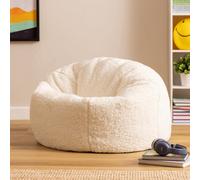 Icon Kids Kingston Teddy Berber Fleece Classic Dome Bean Bag, Natural