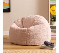 Icon Kids Kingston Teddy Berber Fleece Classic Dome Bean Bag, Light Pink