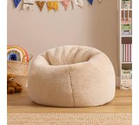 Icon Kids Kingston Rabbit Faux Fur Classic Dome Bean Bag, Natural