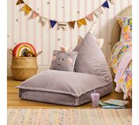 Icon Kids Luna Unicorn Jumbo Cord Lounger And Cushion Bundle, Lavender