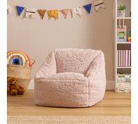 icon Kids Natalia Teddy Berber Fleece Childrens Bean Bag Armchair in Bright Pink ICON Bright Pink