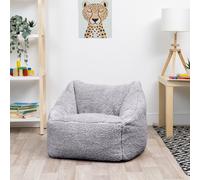 icon Kids Natalia Teddy Berber Fleece Childrens Bean Bag Armchair in Light Grey ICON Light Grey