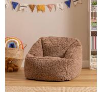 Icon Kids Natalia Teddy Berber Fleece Armchair Bean Bag, Mocha Brown