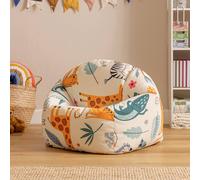icon Kids Printed Safari Childrens Bean Bag Armchair in Light Blue | Size: Medium ICON Light Blue Medium