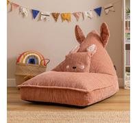 Icon Kids Robyn Rabbit Lounger And Cushion Bundle Jumbo Cord Lounger, Pink