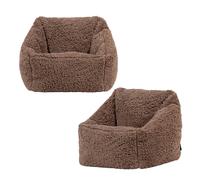 icon Kids Teddy Bean Bag Armchair Kids Bean Bags Set of 2 in Brown | Size: Medium ICON Brown Medium