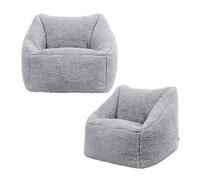 icon Kids Teddy Bean Bag Armchair Kids Bean Bags Set of 2 in Grey ICON Grey
