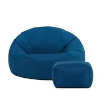 Icon Kingston Adult Classic Indoor Outdoor Bean Bag & Square Footstool Pouffe Teal