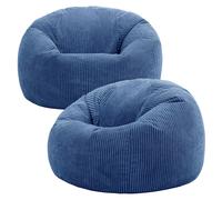 icon Kingston Classic Beanbag, Corduroy 2 Pack in Blue | Size: Medium ICON Blue Medium