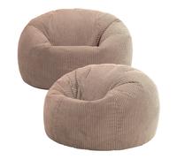icon Kingston Classic Beanbag, Corduroy 2 Pack in Brown | Size: Medium ICON Brown Medium