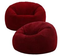 icon Kingston Classic Beanbag, Corduroy 2 Pack in Burgundy | Size: Medium ICON Burgundy Medium