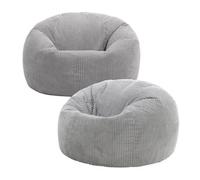 icon Kingston Classic Beanbag Corduroy Light Grey Set Of 2