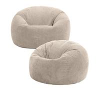 icon Kingston Classic Beanbag, Corduroy 2 Pack in Natural ICON Natural