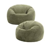 icon Kingston Classic Beanbag, Corduroy, Sage Green (2-Pack) ICON Green