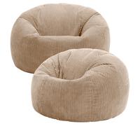 icon Kingston Classic Beanbag, Corduroy 2 Pack in Natural ICON Natural