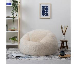 icon Kingston Classic Faux Fur Bean Bag Chair Natural