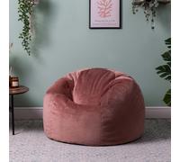 icon Kingston Classic Velvet Bean Bag Chair Ochre Yellow Bean Bags in Light Pink ICON Light Pink