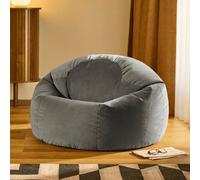Icon Kingston Classic Velvet Bean Bag, Charcoal Grey