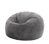 icon Kingston Cord Bean Bag, Charcoal Grey, Large Adult Bean Bag Chair with Filling Included, Comfy Chair, Living Room Furniture, Bedroom Furniture