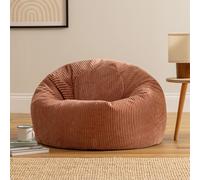 icon Kingston Cord Bean Bag with Filling Included, Pink | Made in the UK, Adult Beanbag, Comfy Chair, Soft Corduroy Fabric, Floor Chair For Lounge and Bedroom