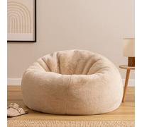 Icon Kingston Rabbit Faux Fur Classic Dome Bean Bag, Natural