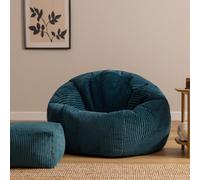icon Kingston XL Jumbo Cord Classic Dome Bean Bag & Footstool in Teal | Size: Extra Large ICON Teal Extra Large