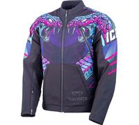 Icon Merc3 Lazer Cobra, textile jacket 3XL Black/Purple/Turquoise/Pink