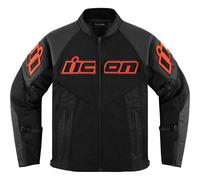Icon Mesh AF CE Moto Motorcycle Motorbike Leather Jacket Black / Red