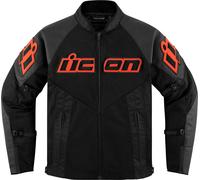 Icon Mesh AF, leather/textile jacket L Black/Neon-Red