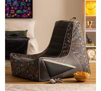 icon Meta Gaming Childrens Bean Bag Recliner in Grey | Size: Small ICON Grey Small