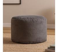 Frankie Cord Bean Bag Pouffe Large Cord Footstools ICON Charcoal One Size
