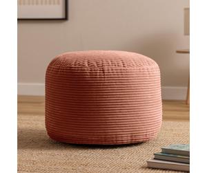 Icon Milano Jumbo Cord Round Footstool Bean Bag, Dawn Pink