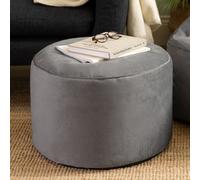 icon Milano Velvet Bean Bag Pouffe Charcoal Grey Large Velvet Footstools