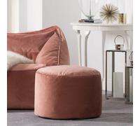 Milano Velvet Bean Bag Pouffe Large Velvet Footstools ICON Light Pink One Size