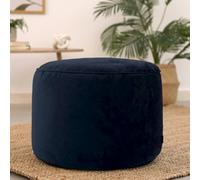 icon Milano Velvet Bean Bag Pouffe Midnight Blue Large Velvet Footstools