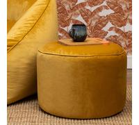 icon Milano Velvet Bean Bag Pouffe Midnight Blue Large Velvet Footstools in Yellow ICON Yellow