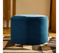 icon Milano Velvet Bean Bag Pouffe Navy Blue Large Velvet Footstools