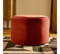 icon Milano Velvet Bean Bag Pouffe Terracotta Large Velvet Footstools