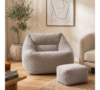 Icon Morgan Corduroy Armchair Bean Bag And Footstool Set Grey Giant Bean Bag Chair