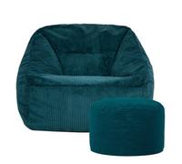icon Natalia Large Beanbag And Round Footstool Corduroy Teal