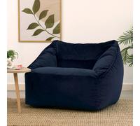 icon Natalia Velvet Adults Bean Bag Armchair, Ready Filled Large Beanbag Dusk Pink in Dark Blue ICON Dark Blue