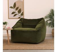 icon Natalia Velvet Adults Bean Bag Armchair, Ready Filled Large Beanbag Dusk Pink in Olive ICON Olive