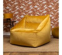 icon Natalia Velvet Adults Bean Bag Armchair, Ready Filled Large Beanbag Dusk Pink in Yellow ICON Yellow