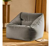 Icon Natalia Velvet Armchair Bean Bag, Charcoal Grey