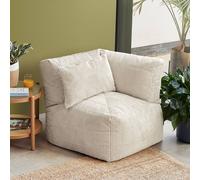 icon Noa Modular Bean Bag Corner Chair, Jumbo Cord, Sage Green in Cream ICON Cream